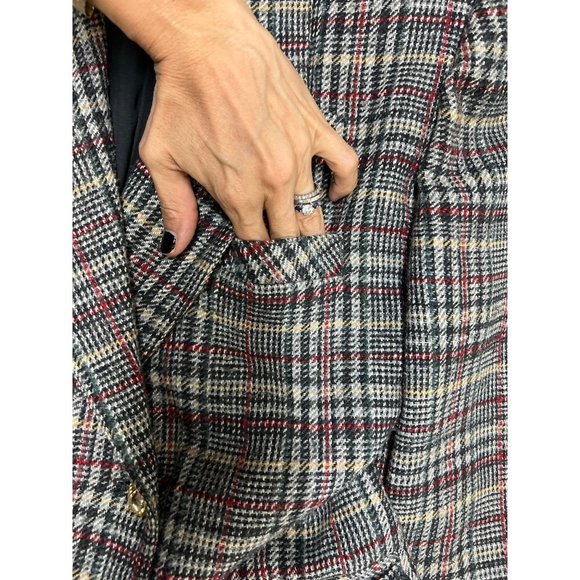 Ilker 2246802 Plaid Wool Suit Javket Blaser Skirt - Picture 6 of 6